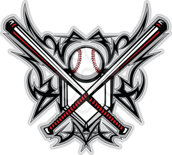 Royalty Free Clipart Image of a Baseball Logo